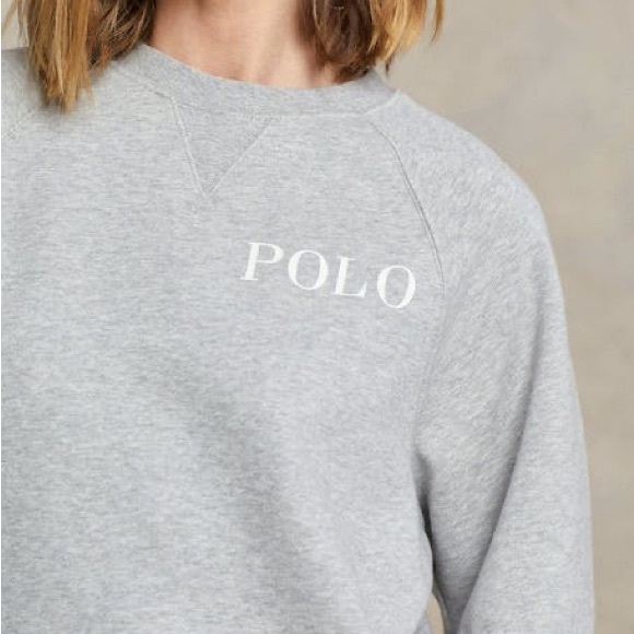 POLO RALPH LAUREN Logo Fleece Short-Sleeve Sweatshirt Women’s Size Medium - Picture 5 of 5